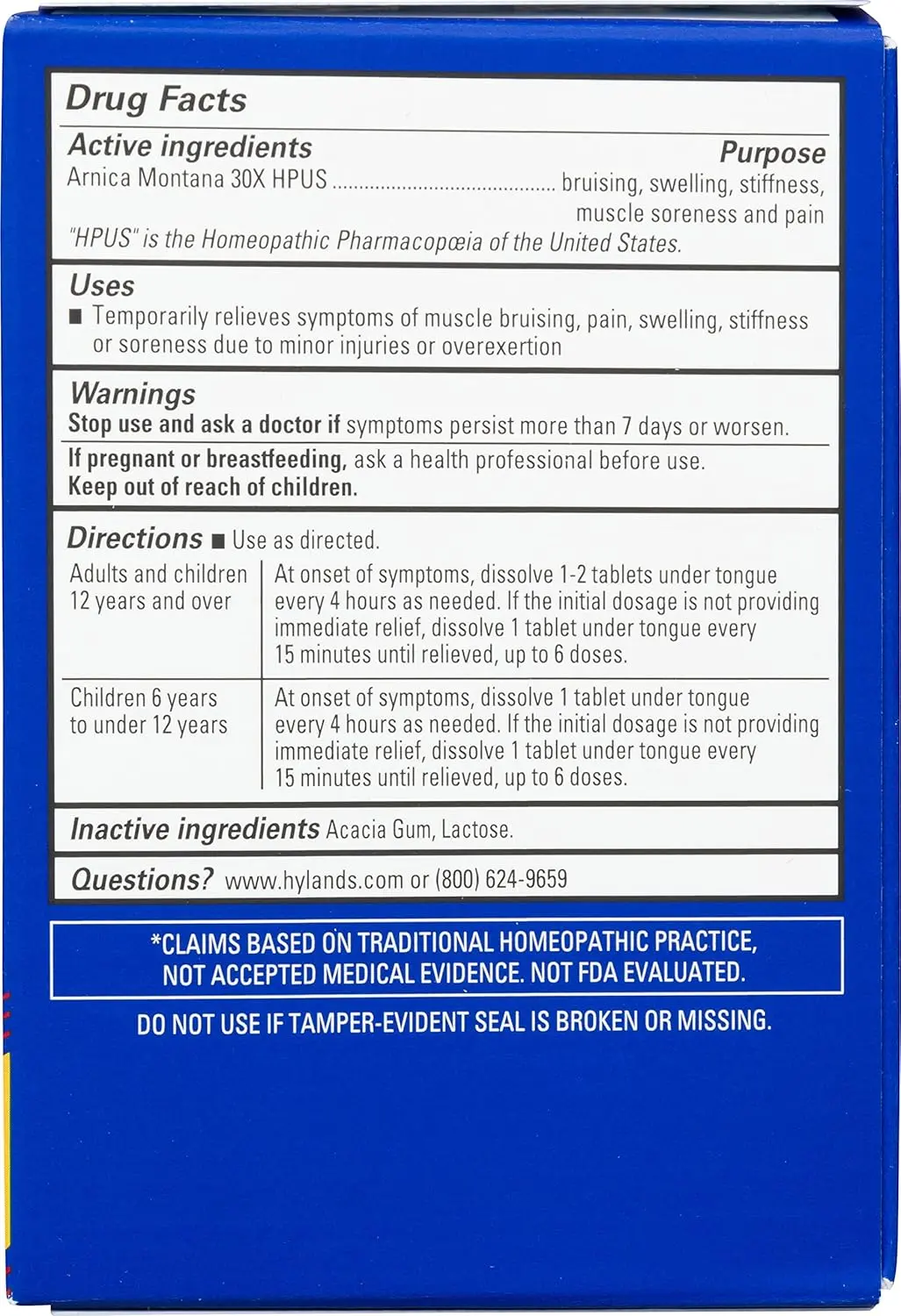 Hyland's Homeopathic Arnica Pain Relief quick-dissolving tablets provide natural pain relief in a convenient form.