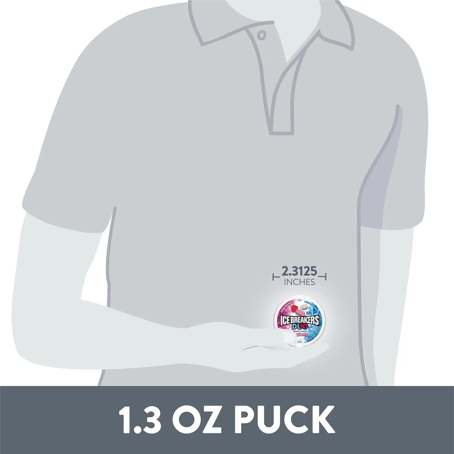 Eight tins of ICE BREAKERS DUO Raspberry flavored sugar free mints with cooling crystals for fresh breath on the go.