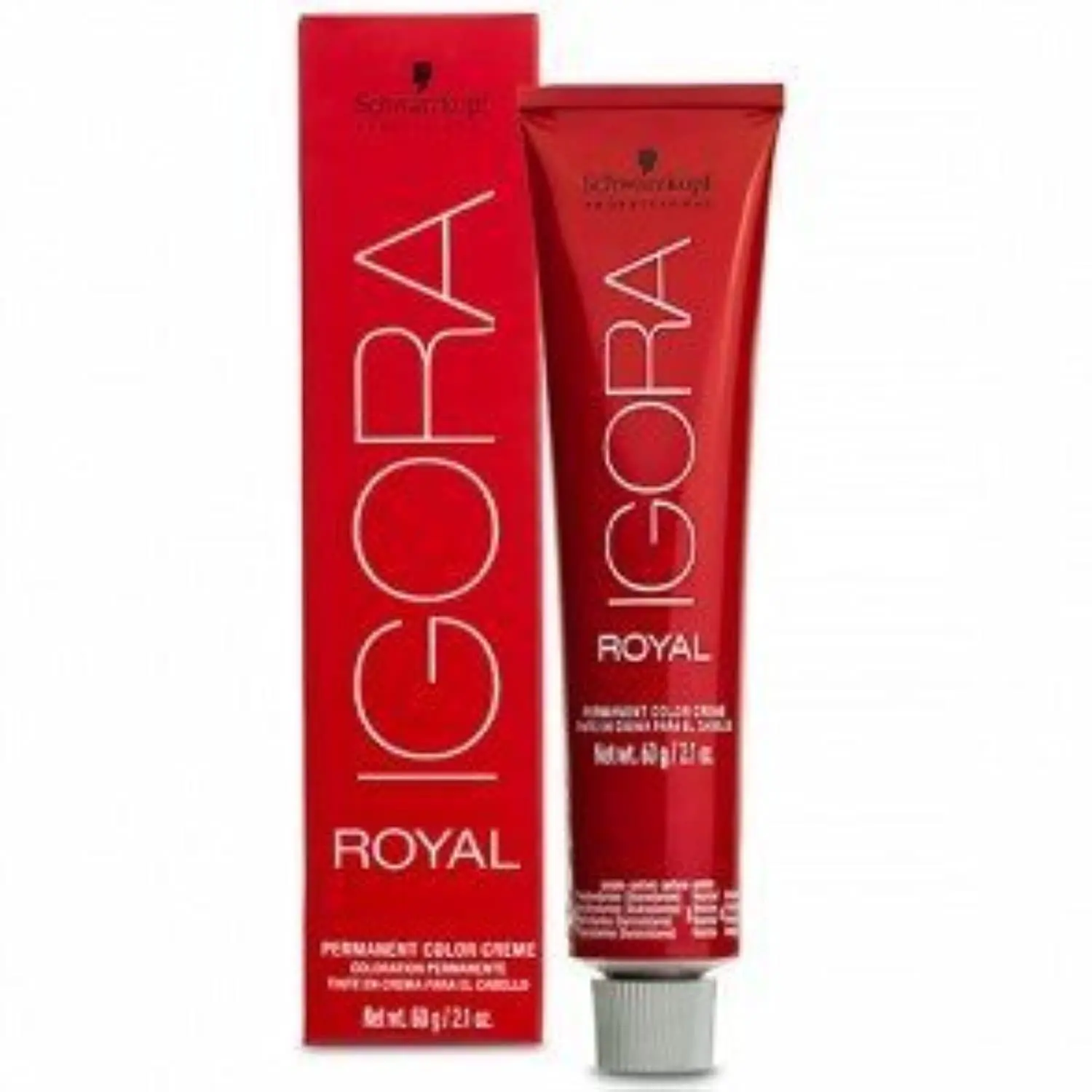 A tube of Schwarzkopf Igora Royal 3-0 Dark Brown permanent hair color provides intense color vibrancy and up to 100% white hair coverage, with ultimate color retention and perfect equalization even on porous hair.