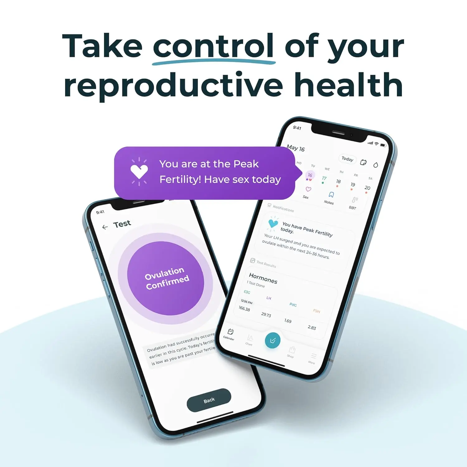 Inito fertility monitor tracks estrogen, LH, PdG, and FSH to identify six fertile days and confirm ovulation using an iPhone 14 Pro Max.