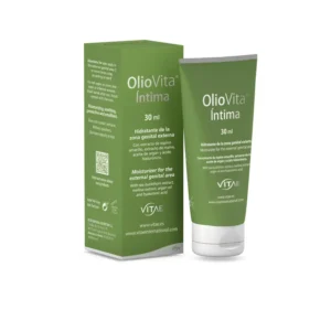 Vitae OlioVita intimate cream for hydration and regeneration, enriched with sea buckthorn, mallow extract, argan oil, and hyaluronic acid to soothe, protect, and moisturize the intimate area.
