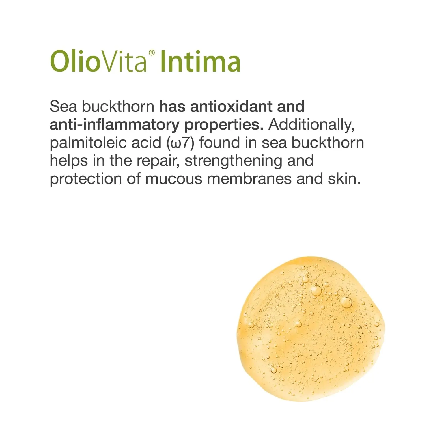 Vitae OlioVita intimate cream for hydration and regeneration, enriched with sea buckthorn, mallow extract, argan oil, and hyaluronic acid to soothe, protect, and moisturize the intimate area.