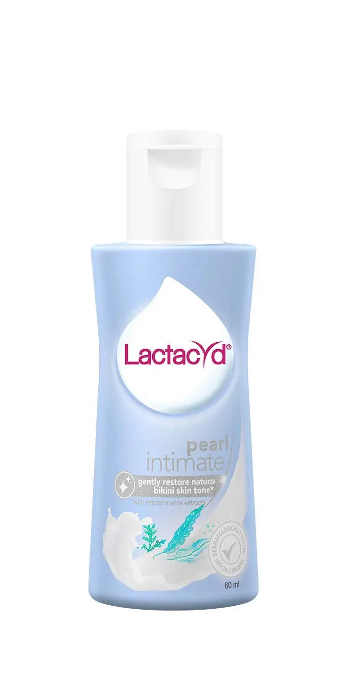 Lactacyd Pearl intimate wash gently restores natural skin tone with marine extracts, maintains pH balance, and is designed for sensitive skin.