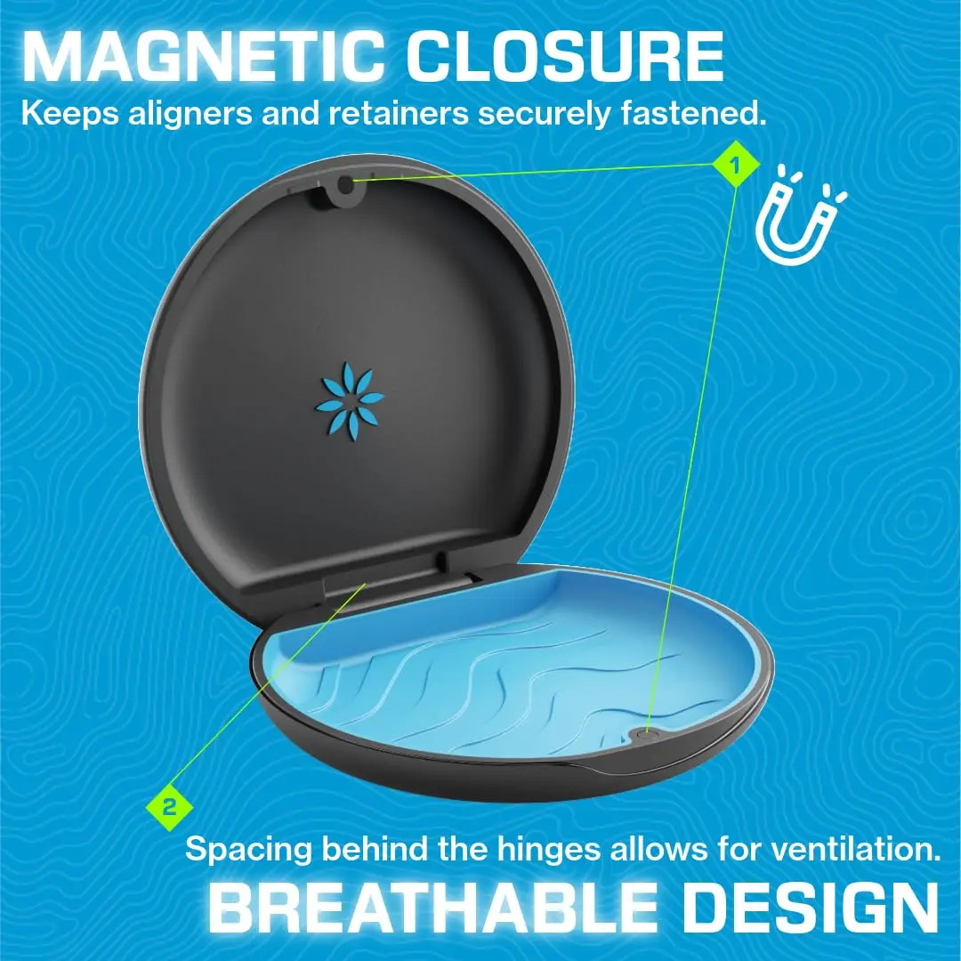 Invisalign aligner case in dandelion color, designed for safe and convenient storage of Invisalign aligners and Vivera retainers.