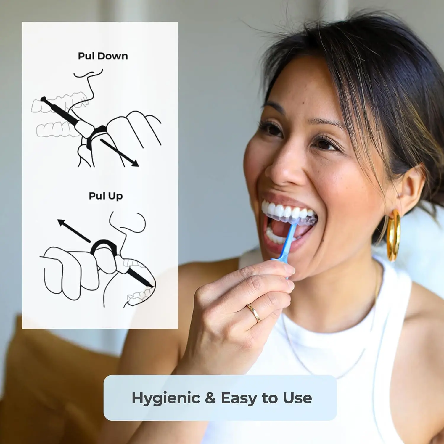 PULTOOL clear aligner removal tool, designed by a dental assistant, makes removing Invisalign, Smile Direct Club, and clear aligners easy, hygienic, and discreet, even with attachments.