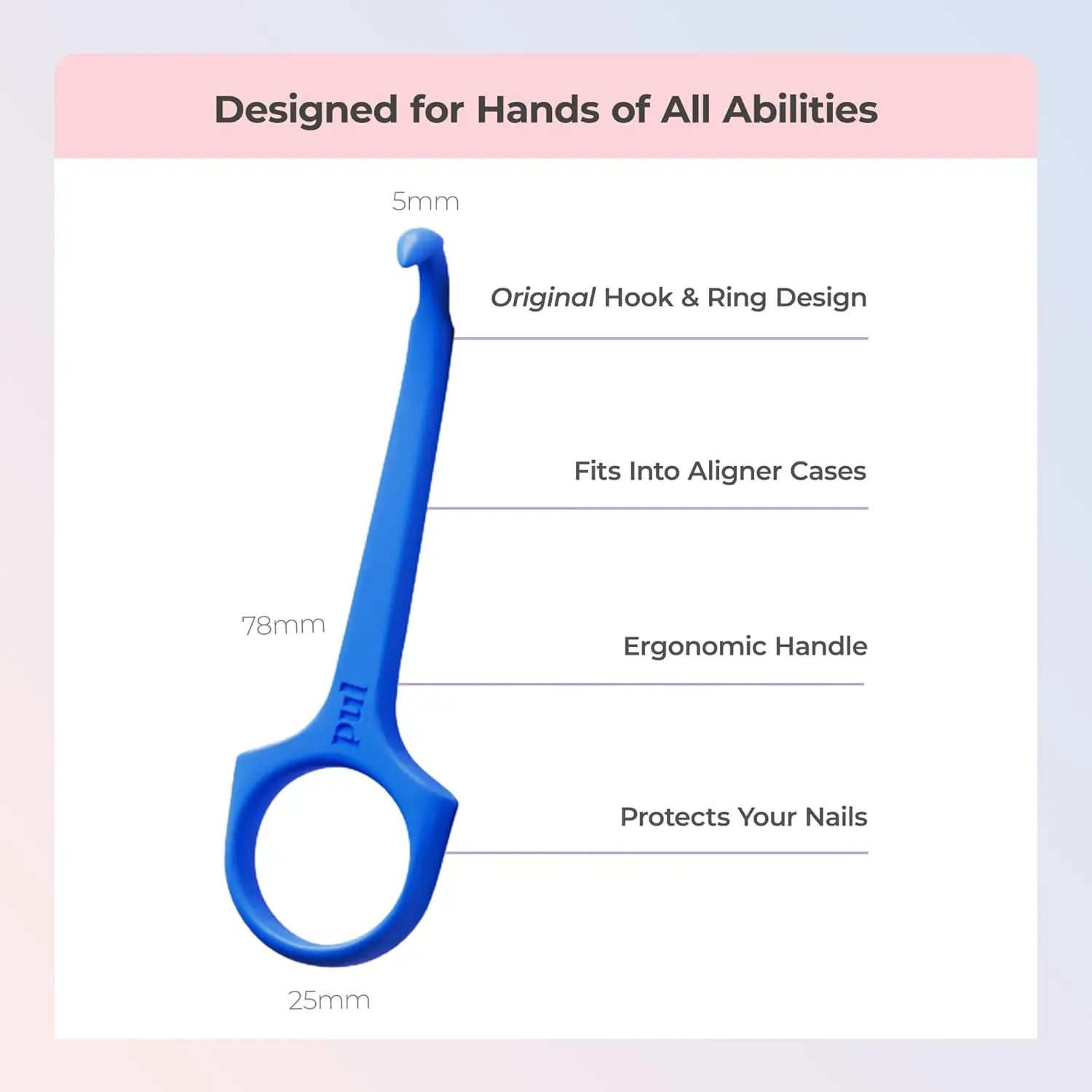 PULTOOL clear aligner removal tool, designed by a dental assistant, makes removing Invisalign, Smile Direct Club, and clear aligners easy, hygienic, and discreet, even with attachments.