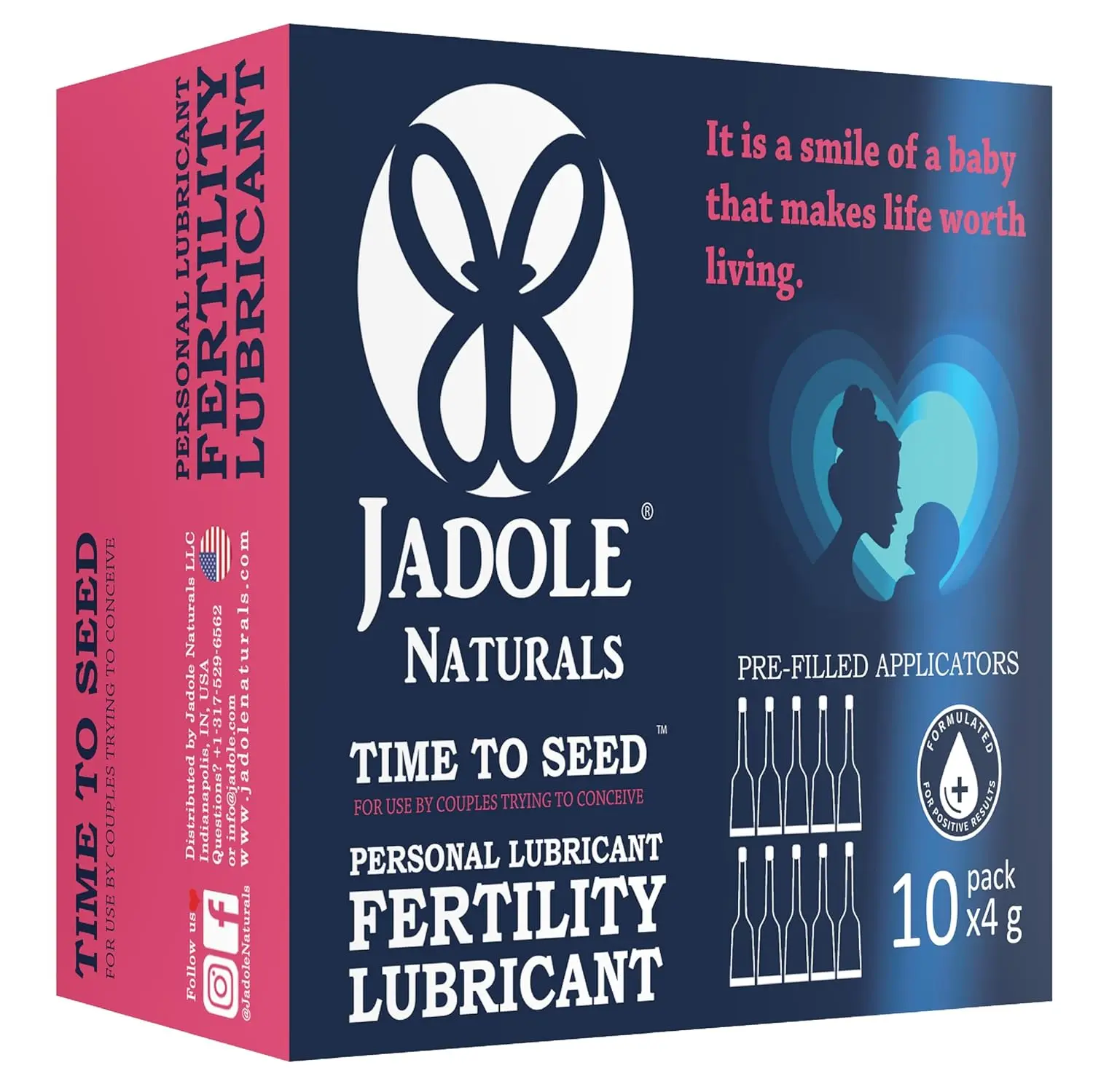 Jadole Naturals fertility lubricant gel promotes sperm mobility and moisturizes intimate areas to aid conception for couples trying to conceive.