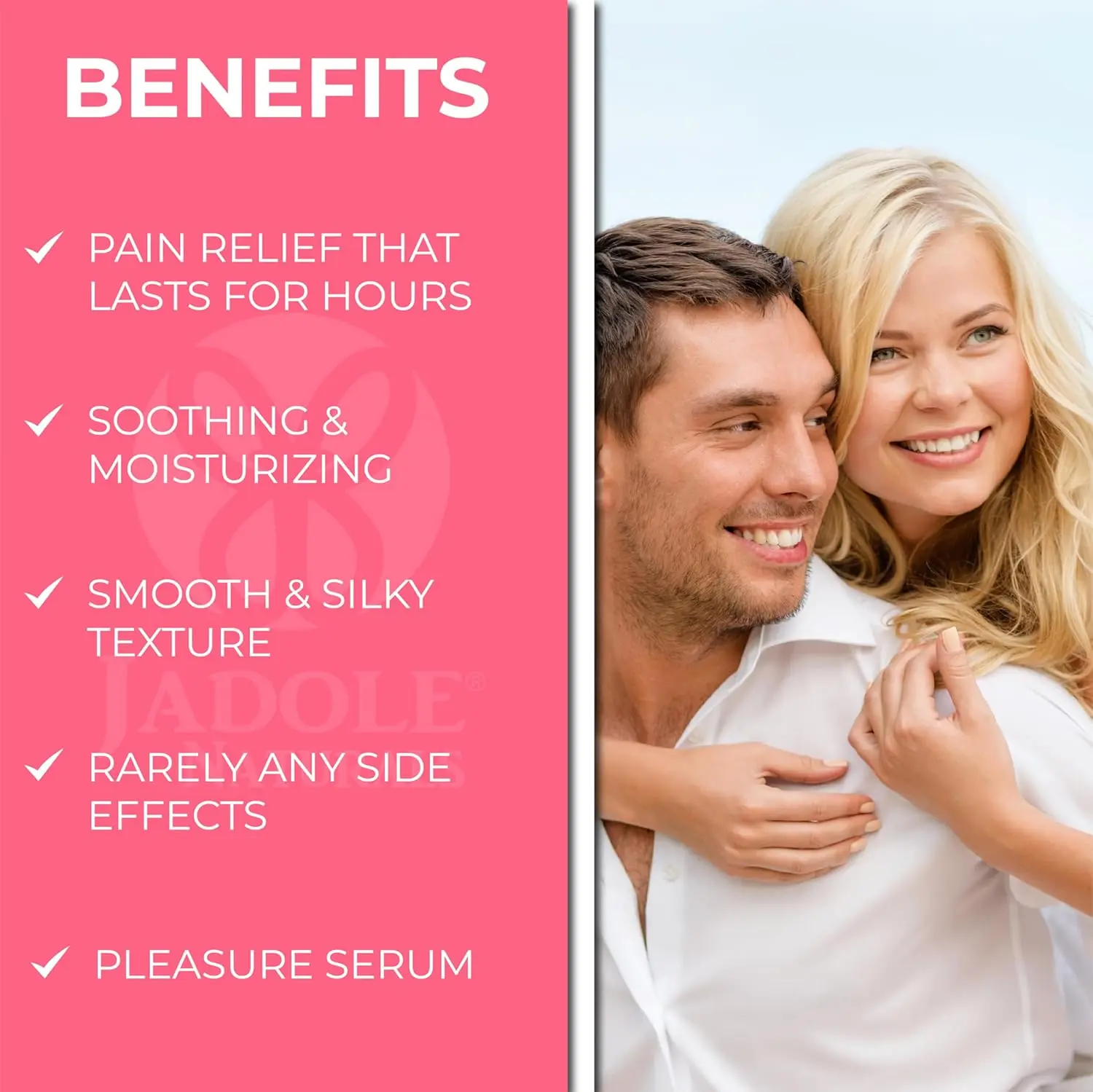 Jadole Naturals fertility lubricant gel promotes sperm mobility and moisturizes intimate areas to aid conception for couples trying to conceive.