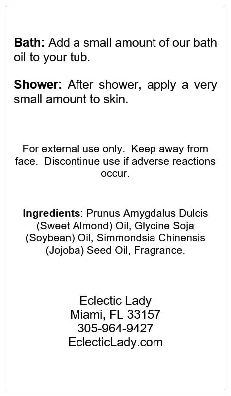 This is a bottle of Jasmine Bath Oil, 16 oz, a classic and slightly exotic floral fragrance that is phthalate free.