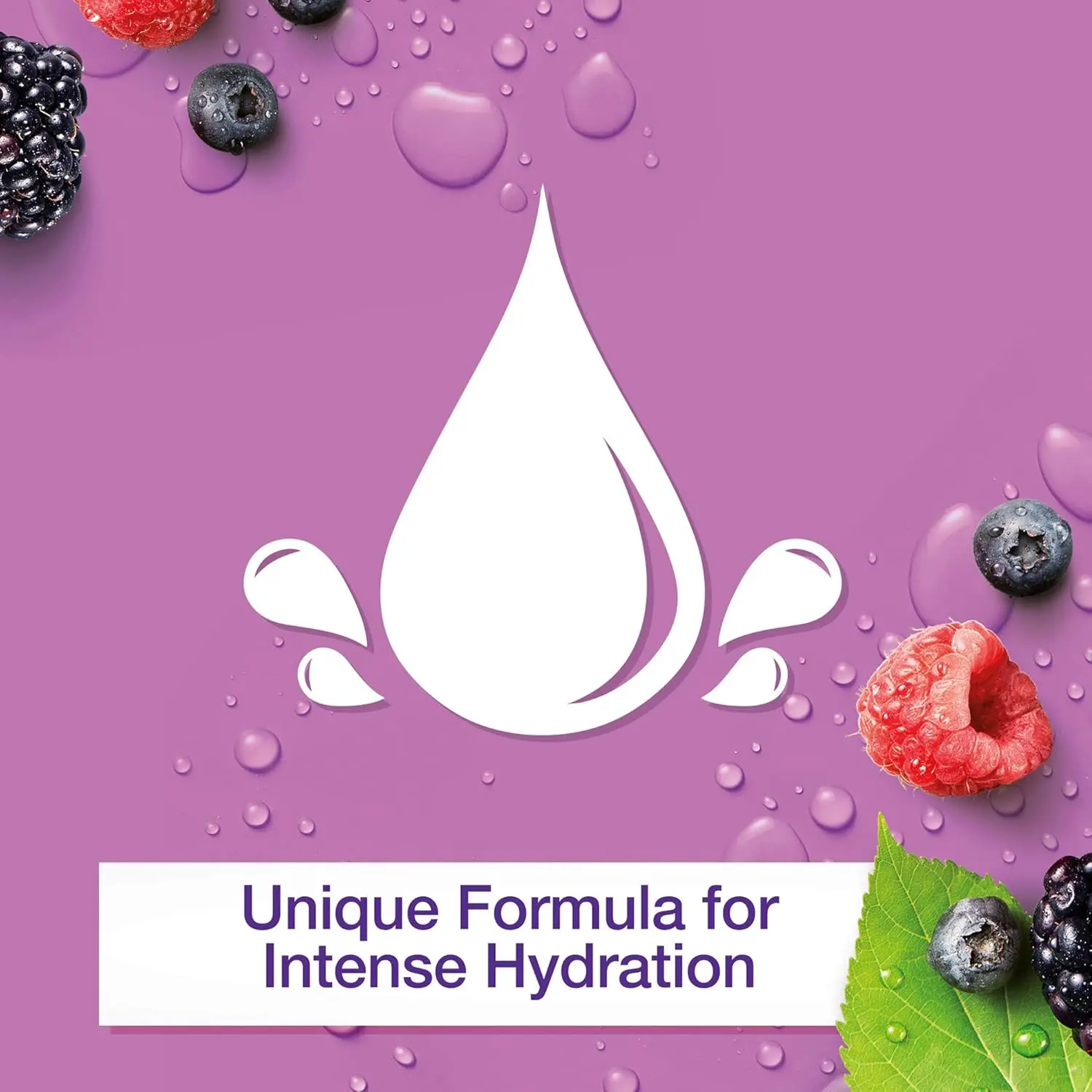 Johnson's Vita-Rich body wash enriched with raspberry extract and wild berries, provides long-lasting 24-hour hydration and gentle cleansing for dry skin.