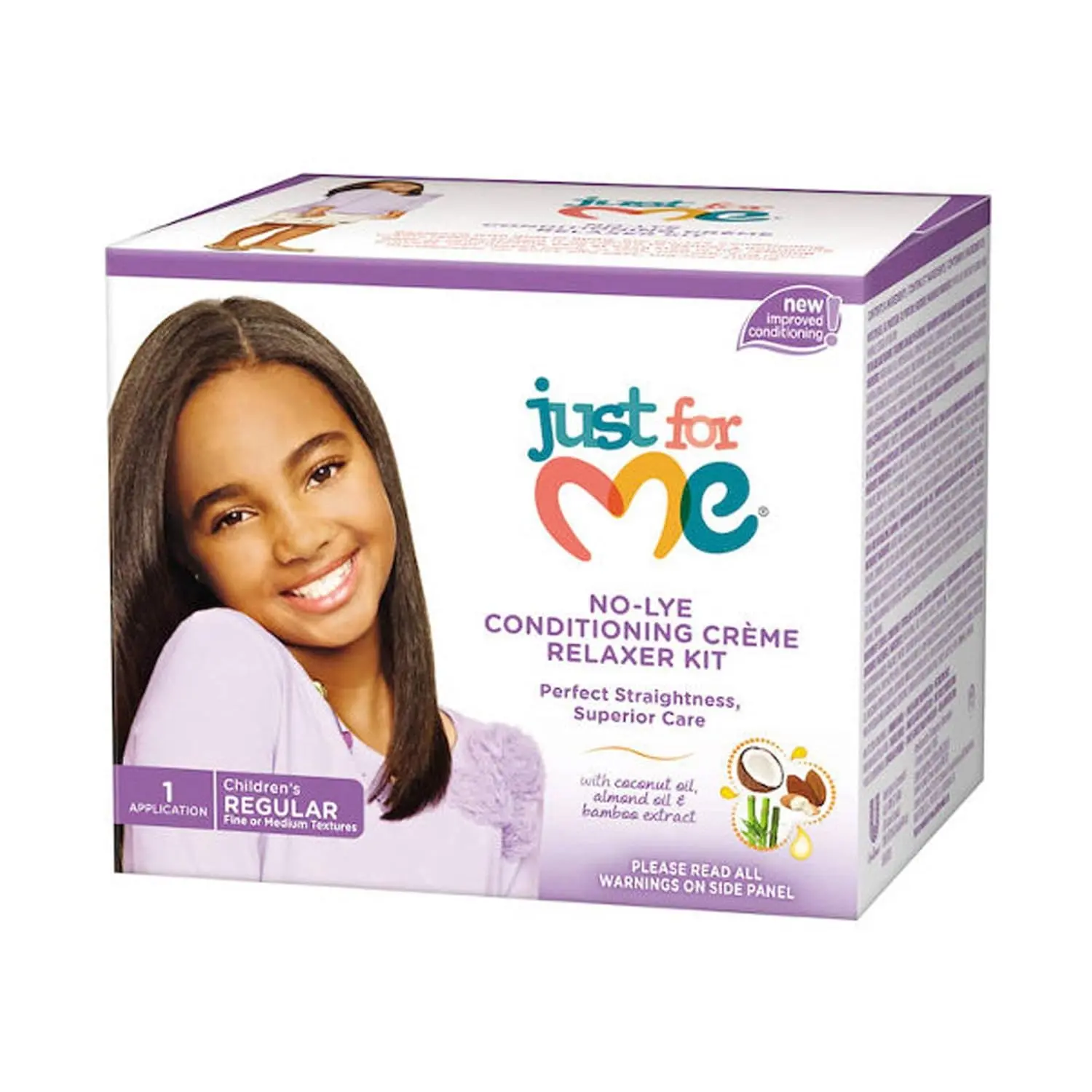 Just For Me No-Lye Conditioning Creme Relaxer Kit for carefull and hygienic hair straightening.