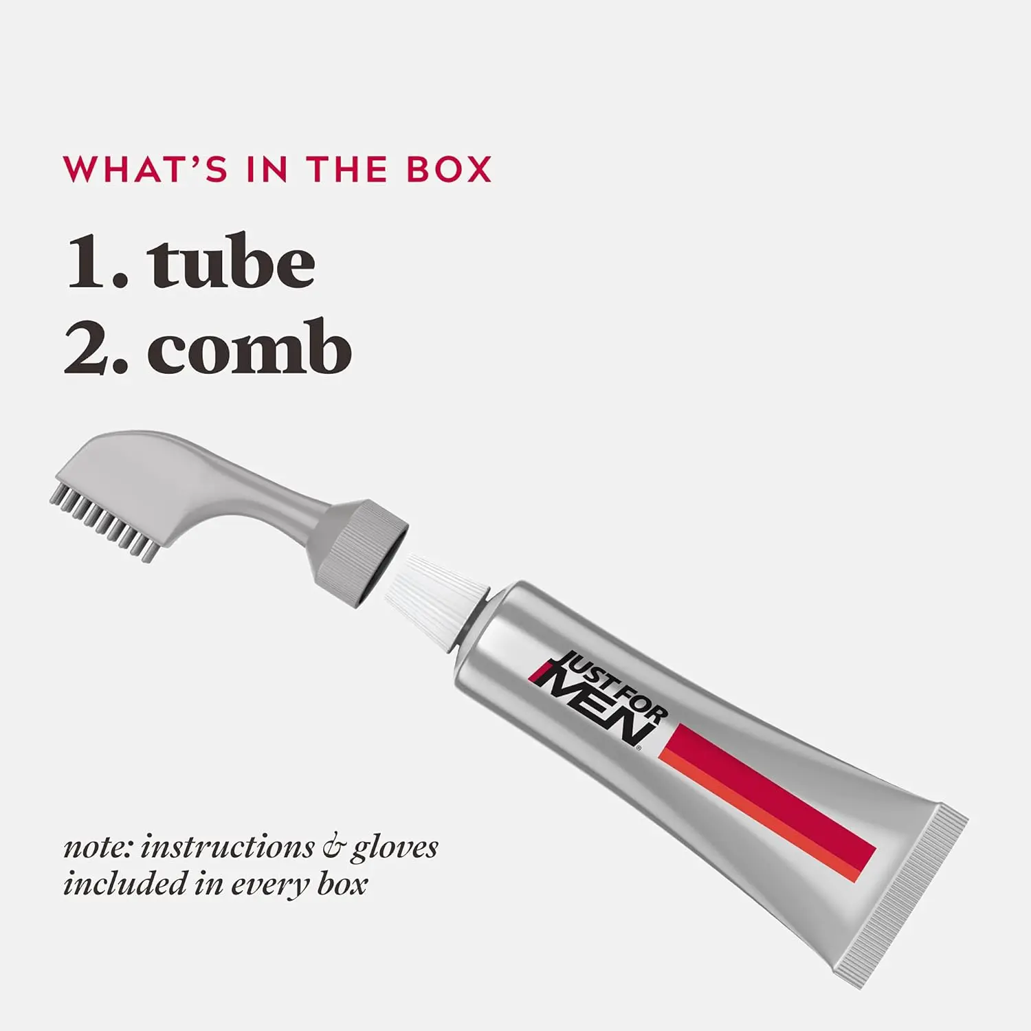 Just For Men Real Black hair color with comb applicator provides easy, no-mix gray hair coverage in just 10 minutes, lasting up to 8 weeks.