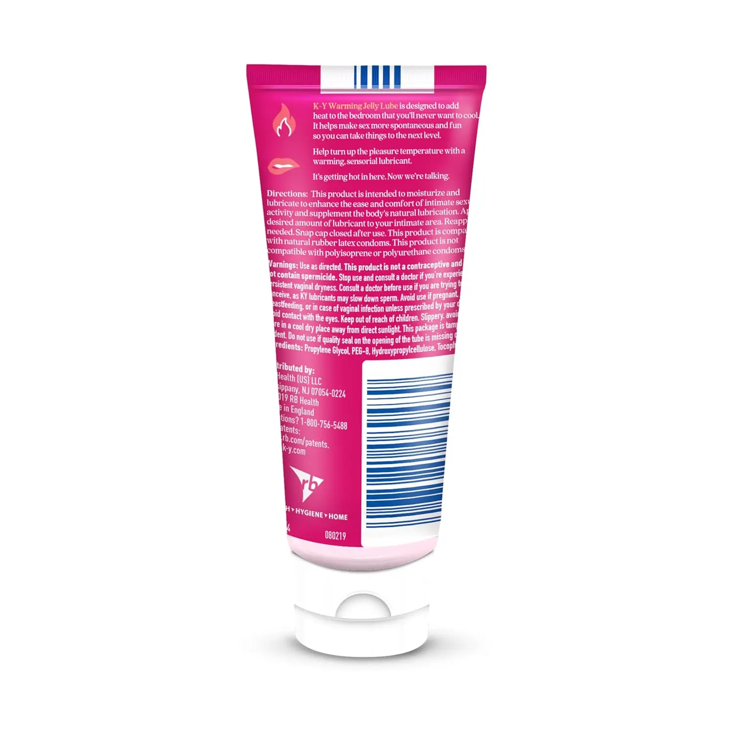 A 2.5 ounce bottle of K-Y Warming Jelly Personal Lubricant, a premium non-greasy body lubricant for women, men, and couples manufactured by Reckitt Benckiser.