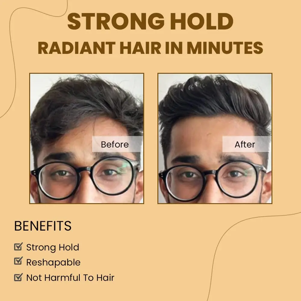 Kanza hair wax stick provides a strong hold and bright shine for all hair types, easily removed by combing and includes an edge control brush set for styling.