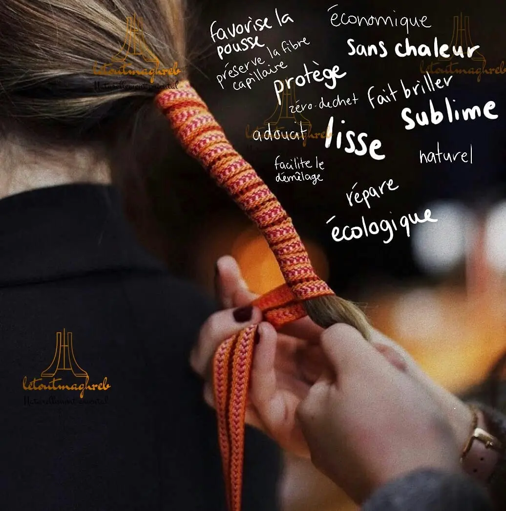 Two rolls of authentic Algerian Kardoune hair wrap, used for smoothing, repairing, and naturally softening hair, are displayed in this image.