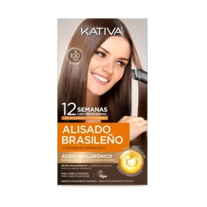 Kativa Brazilian Hair Straightening Kit includes shampoo, mask, and conditioner for smooth, shiny, frizz-free hair with lasting results.