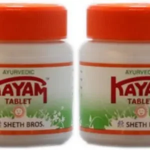 This is a pack of three Kayam Ayurvedic tablets for chronic constipation relief, hygienically packaged and formulated with care for digestive health.