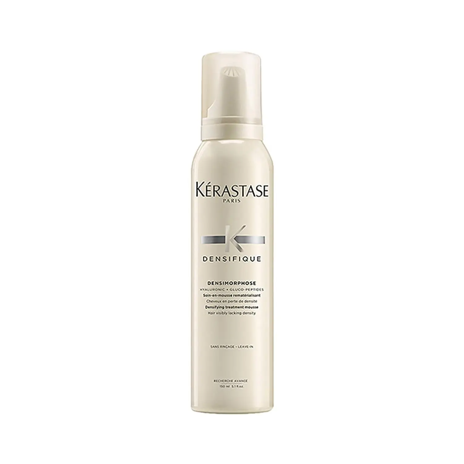 Kérastase Densifique thickening hair mousse with hyaluronic acid improves hair texture, shine, and volume, strengthens hair fibers, and provides moisture for both men and women.