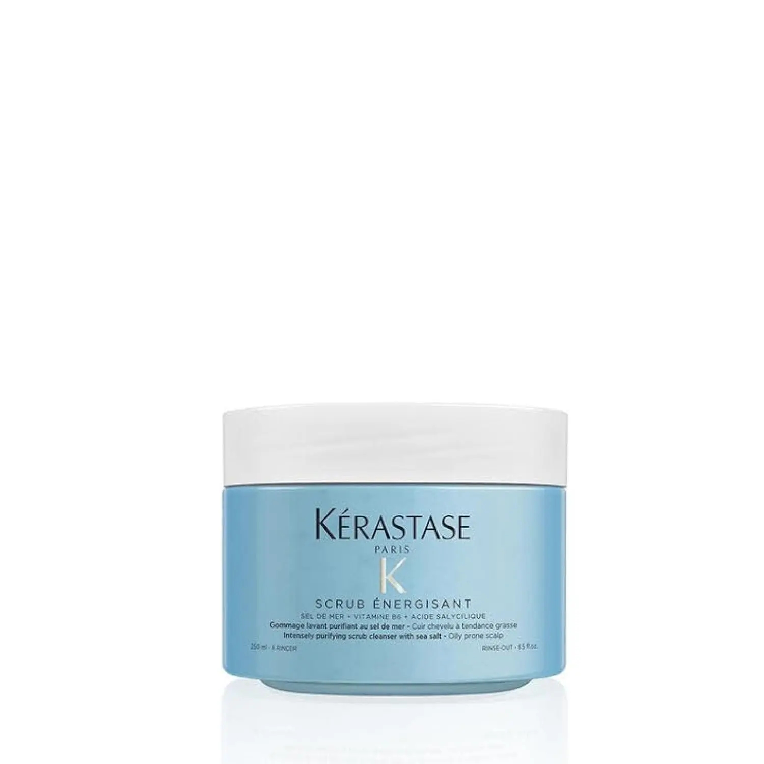Kérastase Fusio Energisant scalp scrub exfoliates and purifies oily scalps, removing build-up for lifted roots and volumized hair.