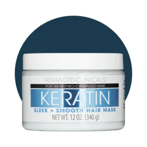 This is Advanced Clinicals keratin hair treatment mask, packaged with care and formulated with a host of goodness for your hair.