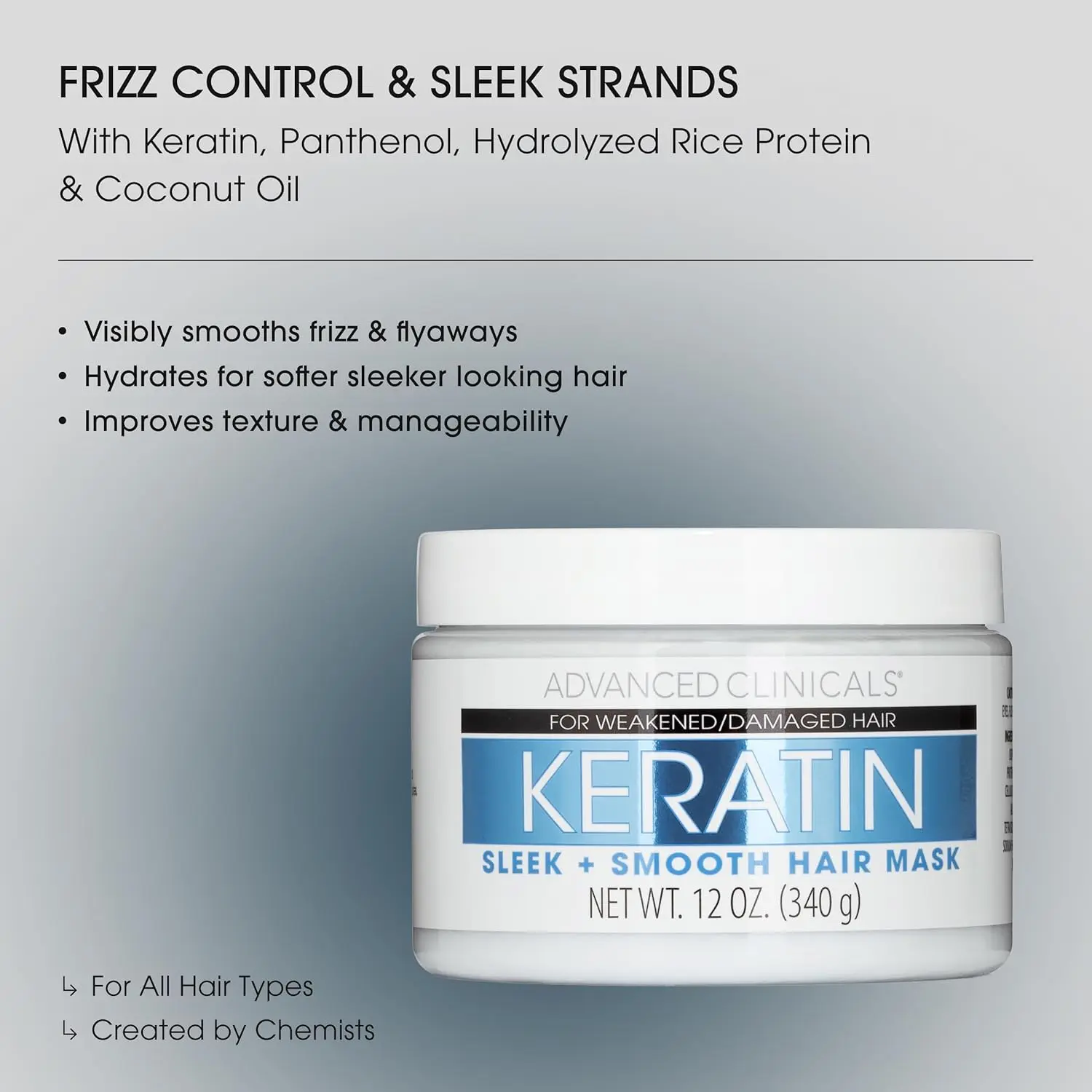 This is Advanced Clinicals keratin hair treatment mask, packaged with care and formulated with a host of goodness for your hair.