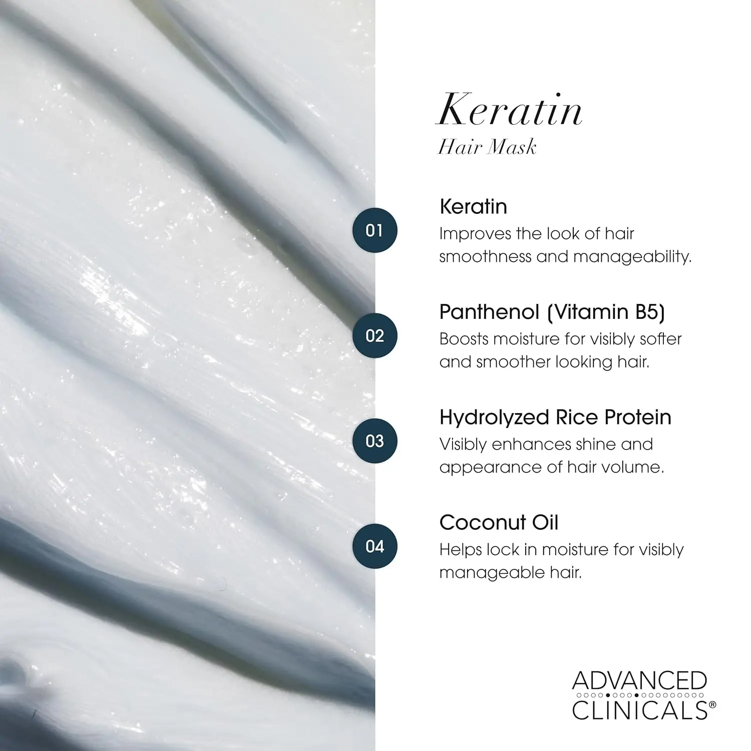 This is Advanced Clinicals keratin hair treatment mask, packaged with care and formulated with a host of goodness for your hair.