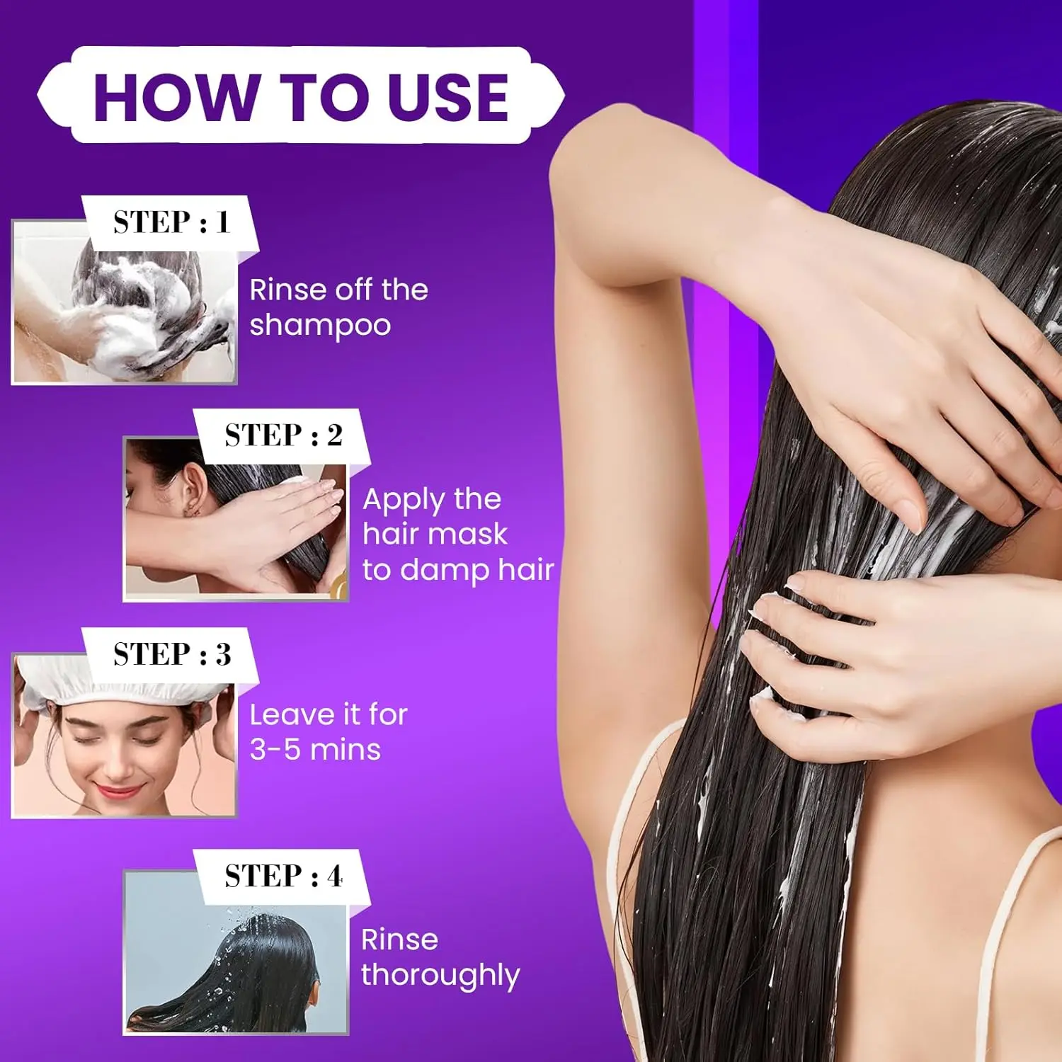 Kanza keratin hair mask infused with collagen repairs damaged hair, targeting dryness and split ends for smooth, frizz-free, salon-quality results.