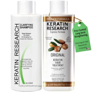 This Keratin Research Complex Brazilian Blowout treatment straightens and smooths hair for professional results, leaving it shiny and healthy.