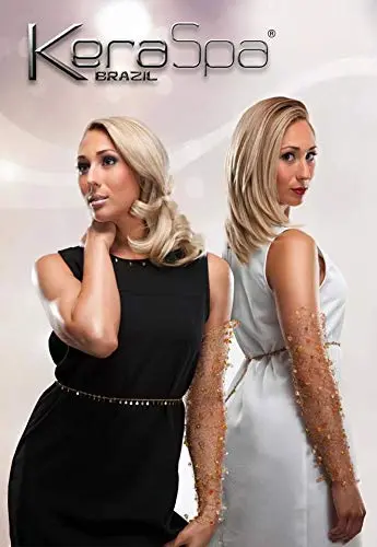 Keraspa keratin smoothing treatment mini kit with shampoo and smoothing system for removing impurities and preparing hair for intense smoothing.