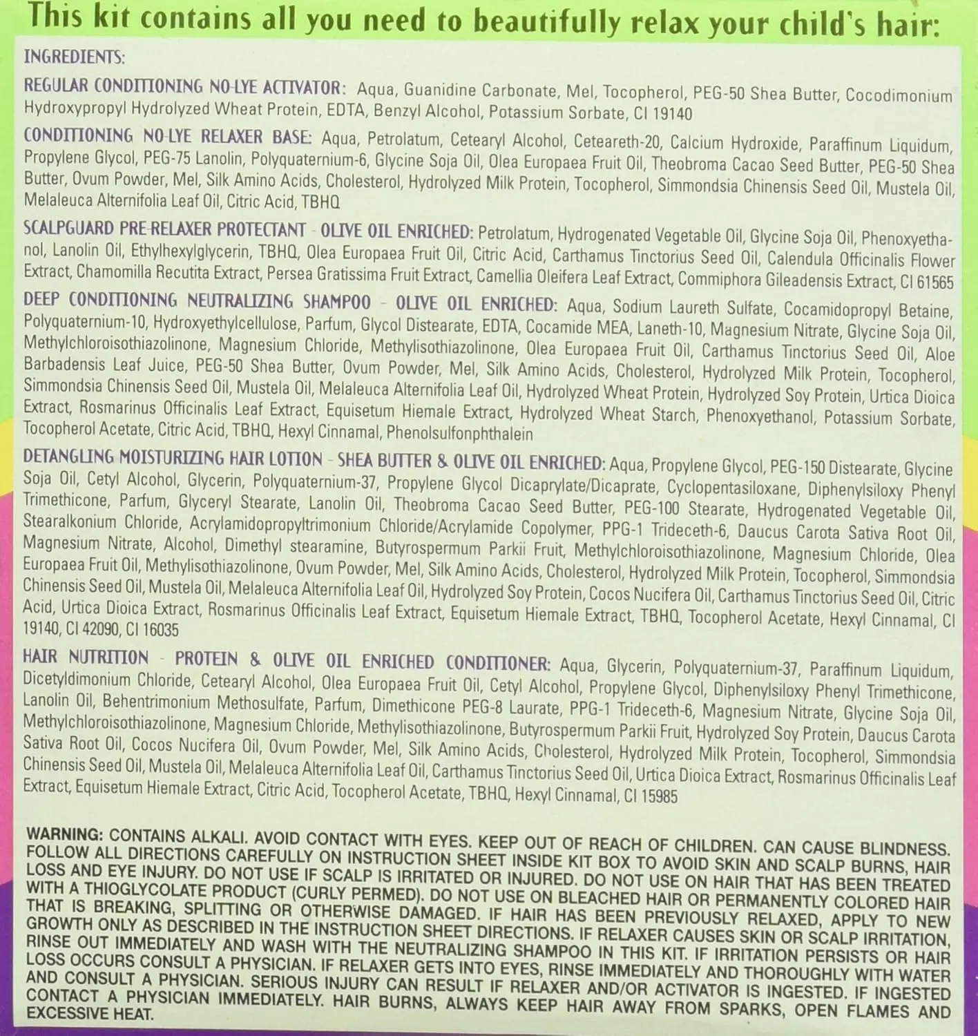 Africa's Best Kids Organics relaxer kit straightens hair gently with a scalp guard for added comfort.