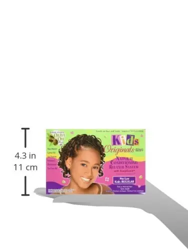Africa's Best Kids Organics relaxer kit straightens hair gently with a scalp guard for added comfort.