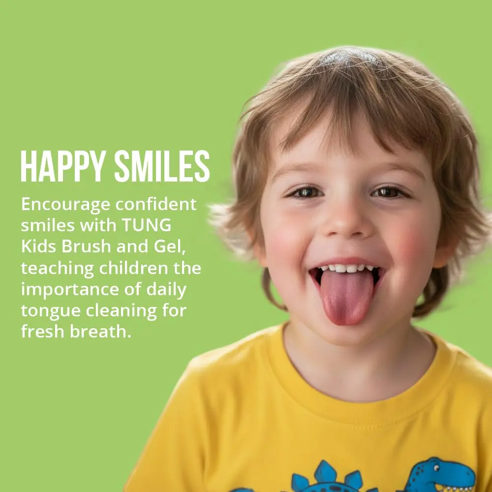 This wild strawberry flavored tongue cleaning gel for kids helps fight bad breath and makes tongue cleaning an essential part of daily oral care.