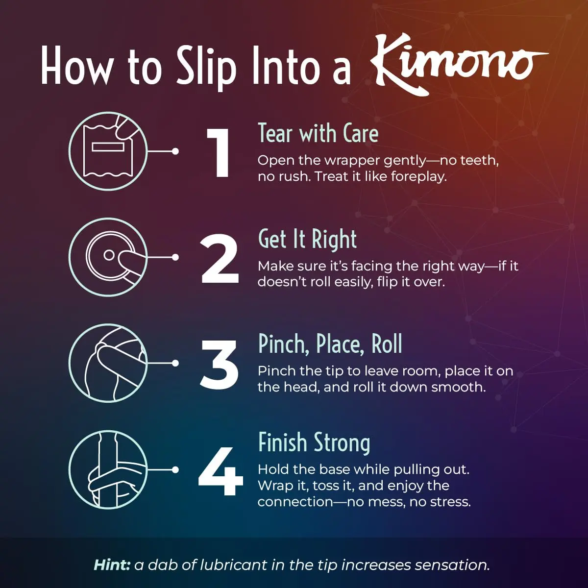 Kimono MicroThin XL condoms are extra-large, ultra-thin condoms designed for enhanced sensitivity and a comfortable fit, made with premium latex.