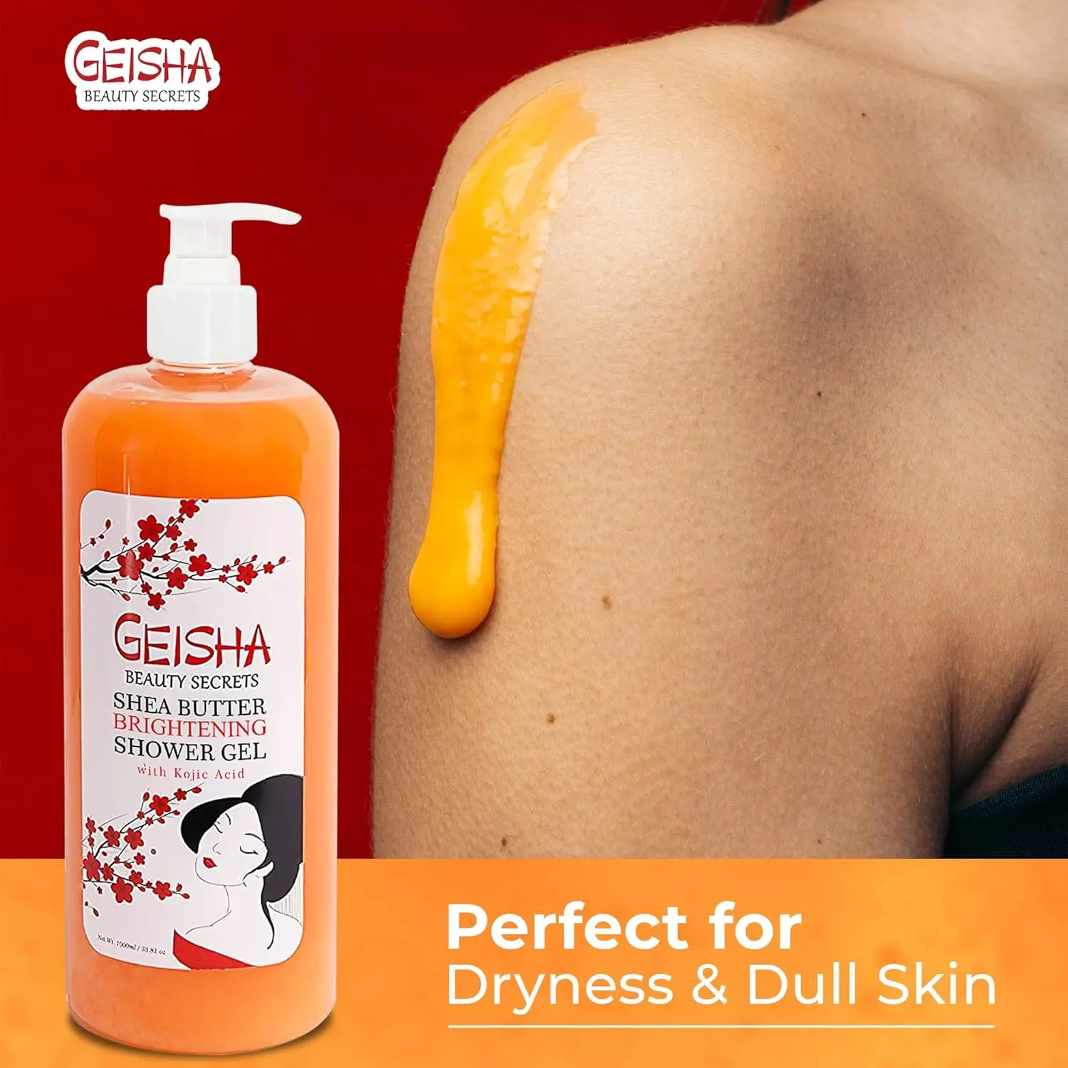 This kojic acid body wash with shea butter and coconut oil gently cleanses, hydrates, and brightens skin for a healthy, radiant glow, targeting dark spots and dryness.