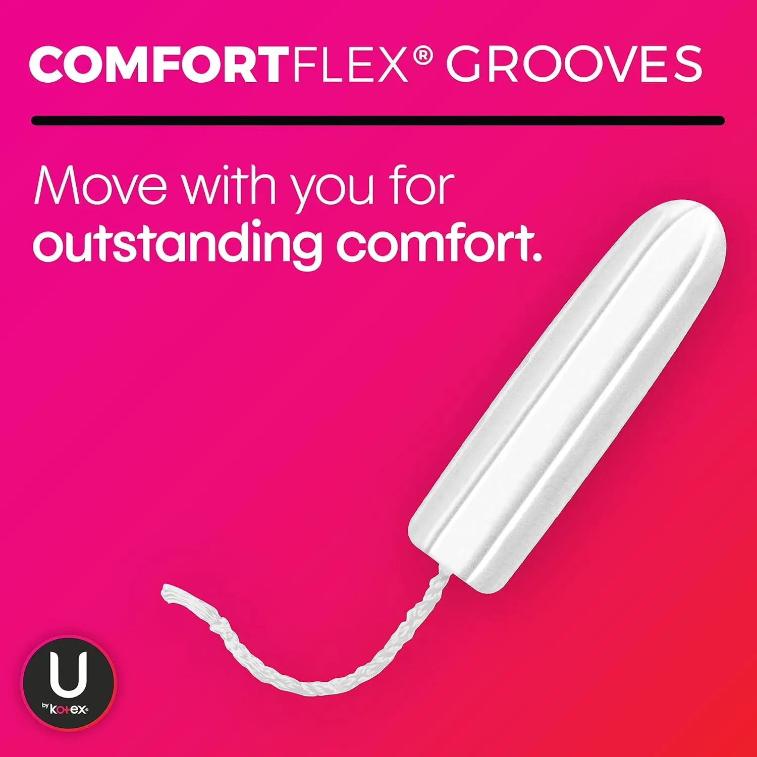 U by Kotex Click super plus tampons offer up to 100% leak-free protection and expand to a full-size tampon in one click.