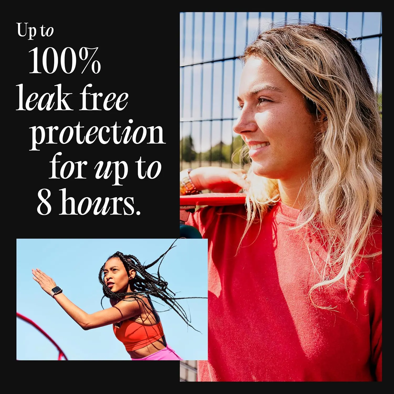 This is a 45-count package of U by Kotex Click compact tampons with super absorbency and Xpress-DRI protection, individually wrapped in colorful patterns and unscented.