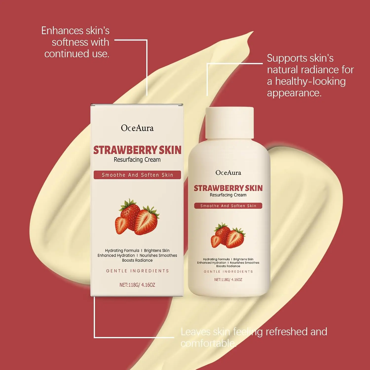 This keratosis pilaris treatment cream is designed to hydrate, exfoliate and moisturize dry, rough skin, visibly improving the appearance of strawberry legs and skin blemishes.