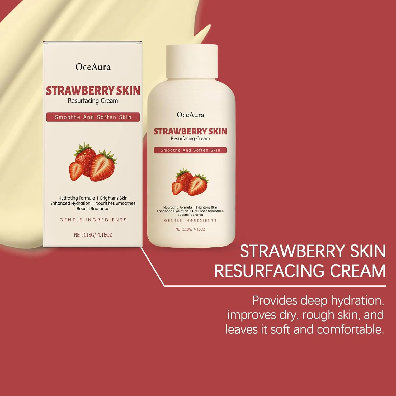 This keratosis pilaris treatment cream is designed to hydrate, exfoliate and moisturize dry, rough skin, visibly improving the appearance of strawberry legs and skin blemishes.