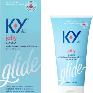 Two tubes of K-Y Jelly water-based personal lubricant, a fragrance-free and non-greasy formula, that is safe to use with latex condoms and provides long-lasting natural feeling moisture.