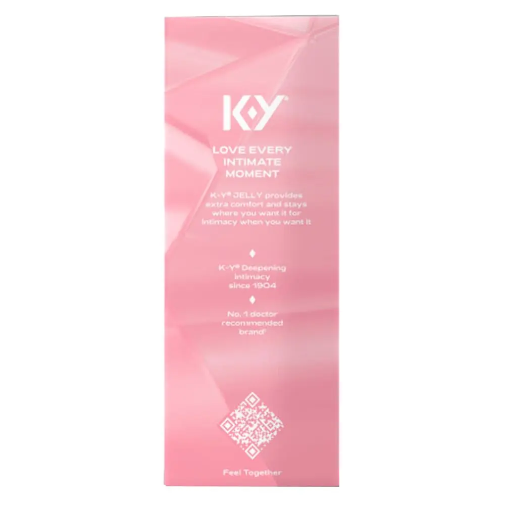 A four-ounce bottle of K-Y Jelly personal lubricant, a water-based and gynecologist-recommended product for enhanced comfort and intimacy, made in Canada.