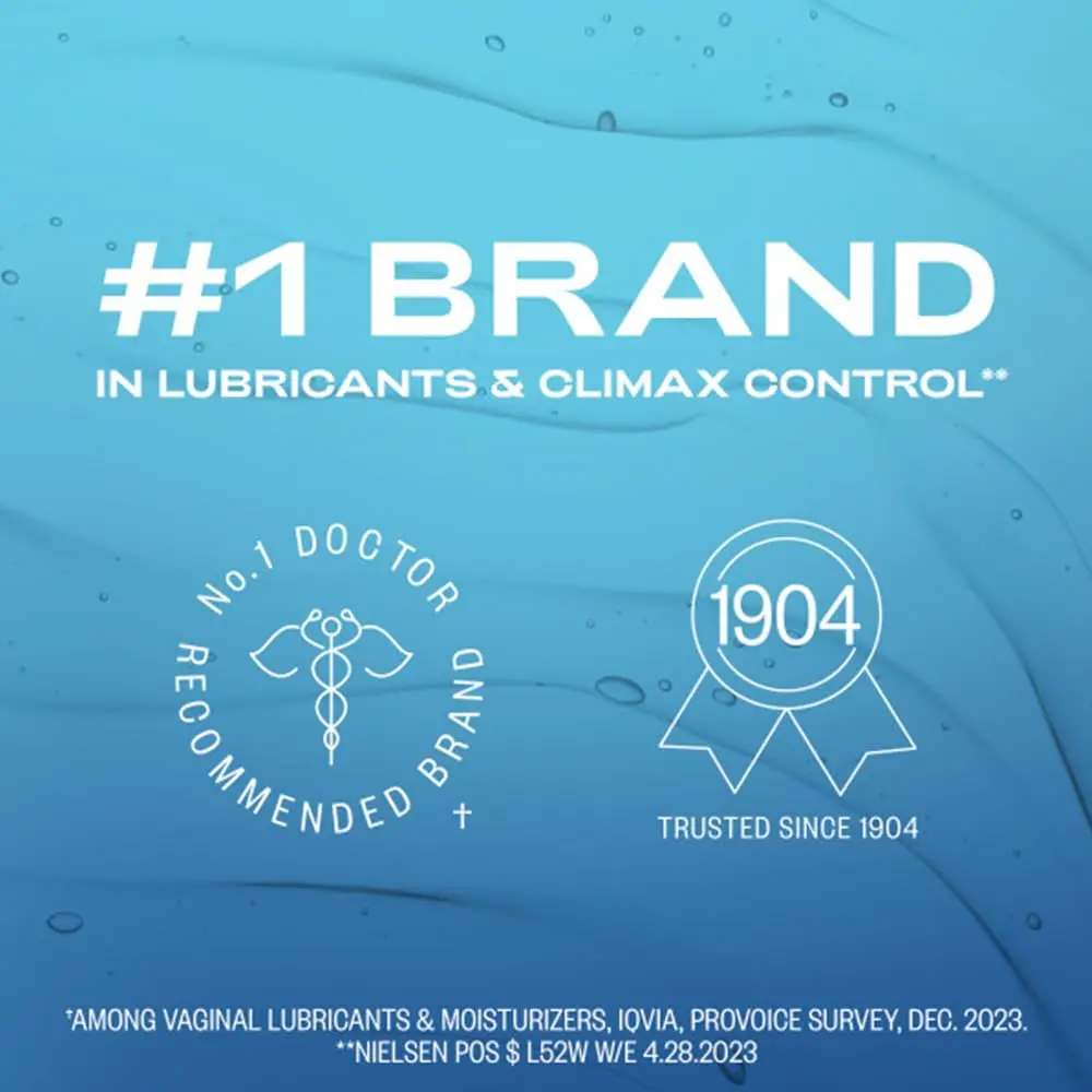 A four-ounce bottle of K-Y Jelly personal lubricant, a water-based and gynecologist-recommended product for enhanced comfort and intimacy, made in Canada.