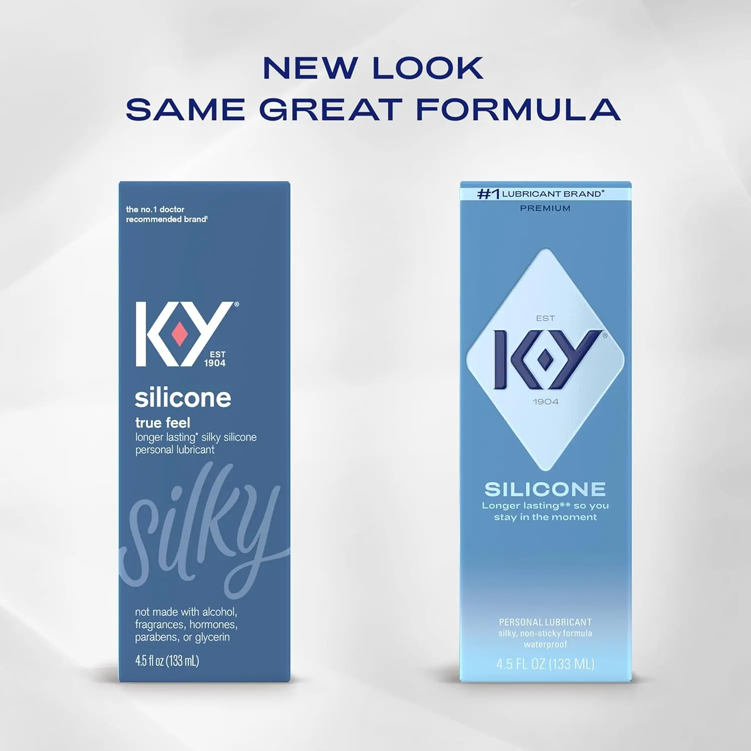 A bottle of K-Y True Feel silicone-based personal lubricant for enhanced pleasure and long-lasting intimate activity.