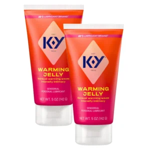 Two packs of K-Y Warming Jelly Lubricant for enhanced pleasure.