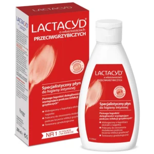 A 200ml bottle of Lactacyd Antifungal Gynecological Intimate Hygiene Fluid.