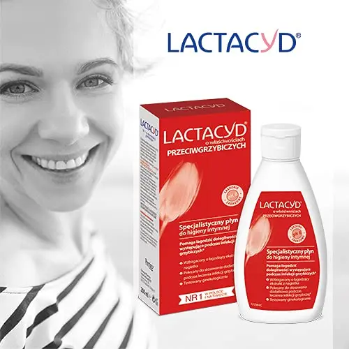 A 200ml bottle of Lactacyd Antifungal Gynecological Intimate Hygiene Fluid.