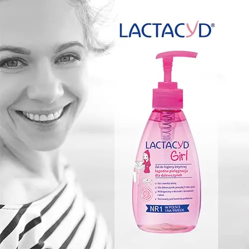 Lactacyd Girl intimate hygiene wash with natural L-lactic acid, peach and aloe vera extract provides gentle and moisturizing daily care for girls' sensitive skin, tested by pediatricians.