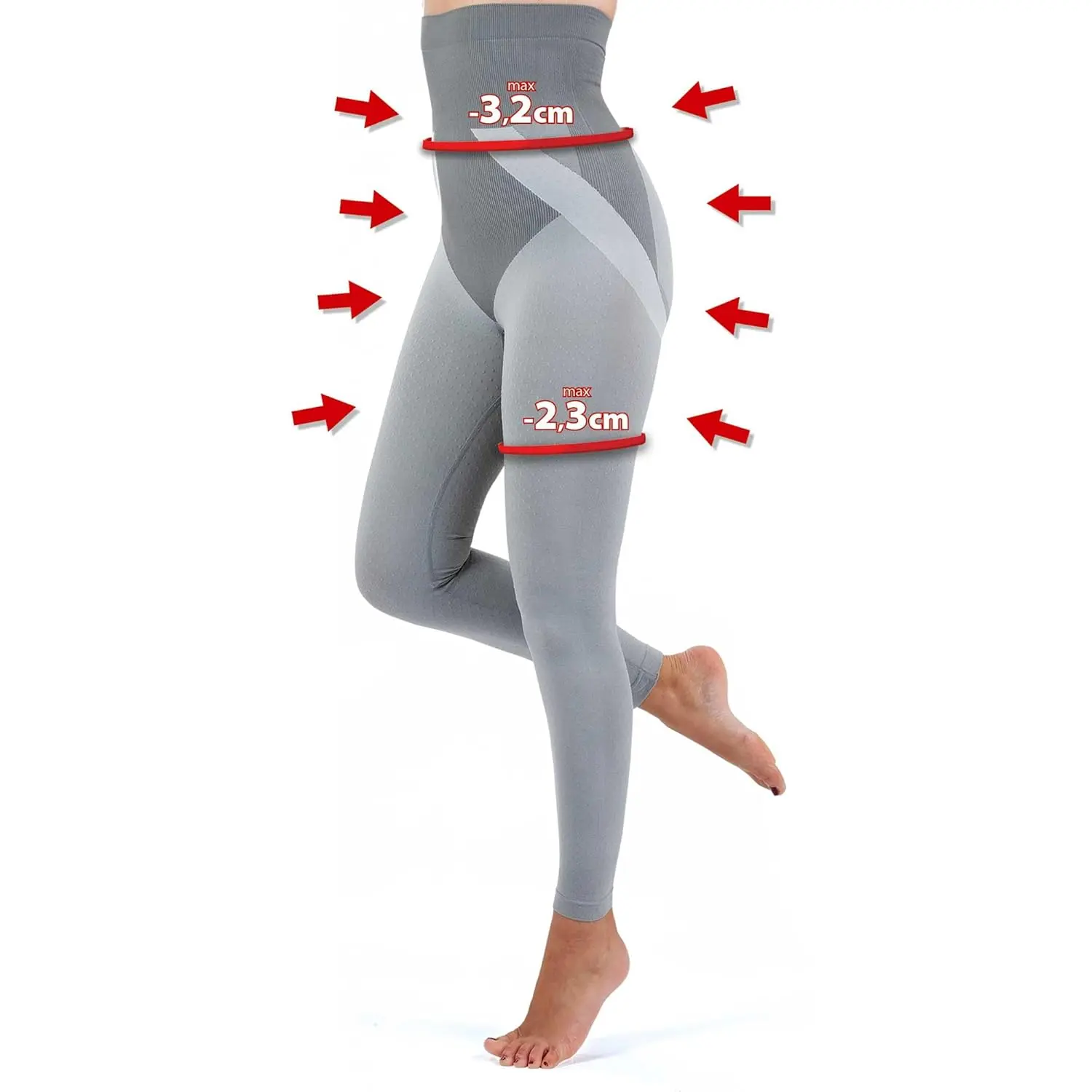 Lanaform slimming leggings with tourmaline beads designed to reduce cellulite on thighs, hips, and stomach.