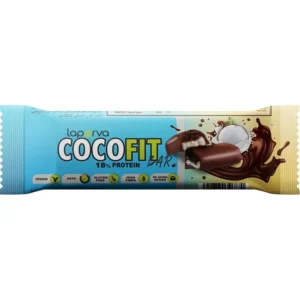 A single Laperva Coco Fit protein bar, a nutritious and keto-friendly snack with high protein and fiber, perfect for supporting energy and muscle growth while being low in sugar, gluten-free, and cholesterol-free.