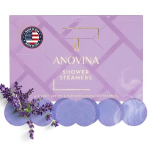 USA-made lavender shower steamers infused with essential oils and menthol provide a calming aromatherapy experience, perfect as relaxation gifts for women.