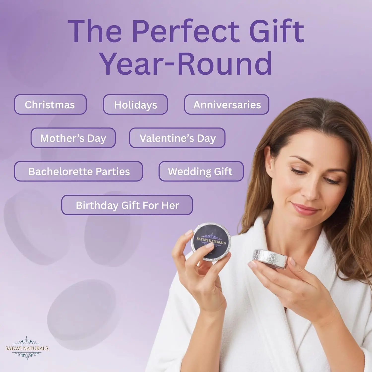 A pack of lavender shower steamers releases a calming aromatherapy scent, perfect for relaxation and stress relief.